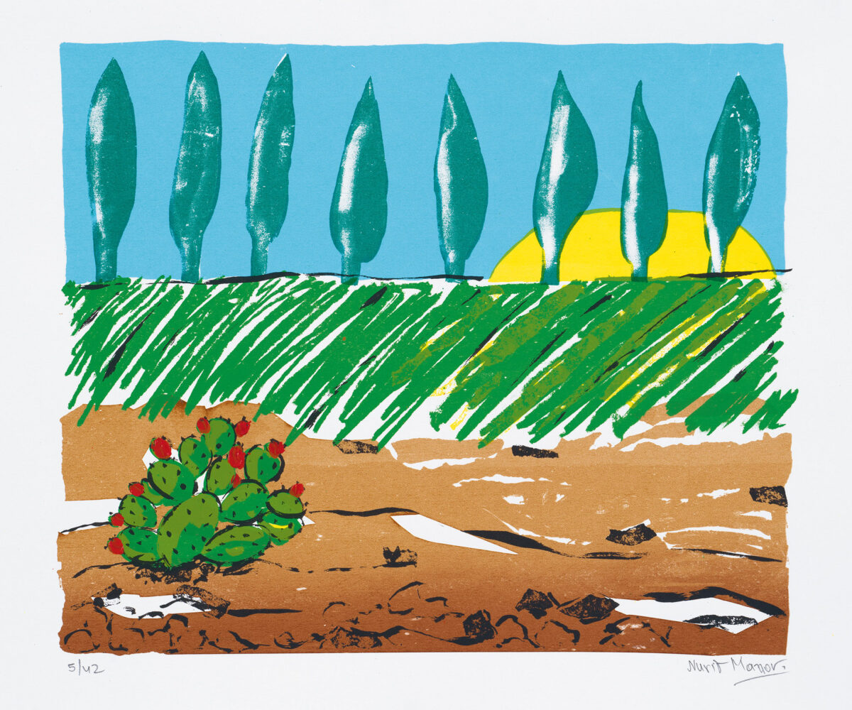 Cactus, Kibutz Cabri, Galilee, "And the Sun will Shine Again". Silkscreen 8 colors, Print Club London